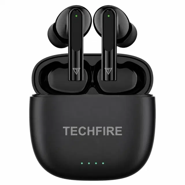 TECHFIRE Bullets 271 TWS Earbuds, with 100 HRS Playtime, Black