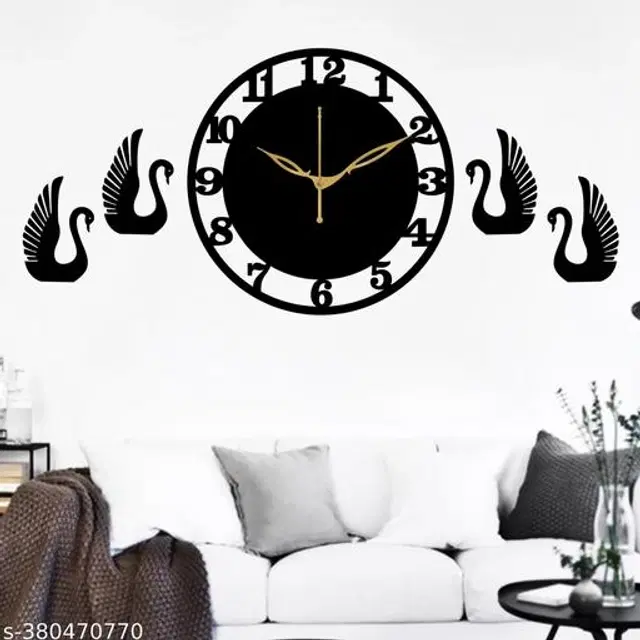 Wooden Wall Clock, Black