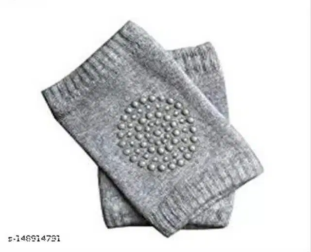 Cotton Anti-Slip Knee Protector Pads for Infants, Grey