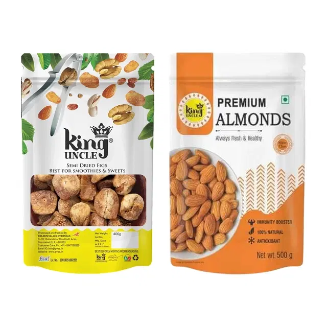 King Uncle Combo (Almond 500 g + Semi Dry Figs 400 g)
