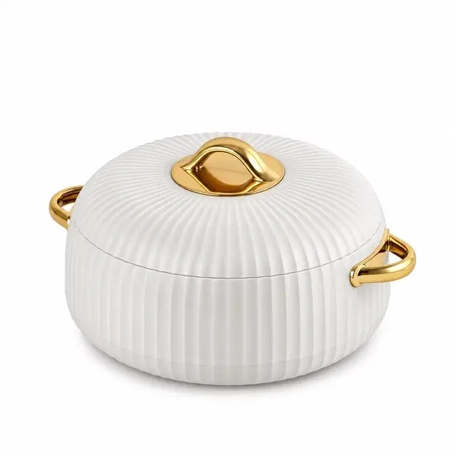 Cello Aurum, 1500 ml, White | Insulated Casserole | Keeps Food Hot & Fresh | Sturdy Locking Lid