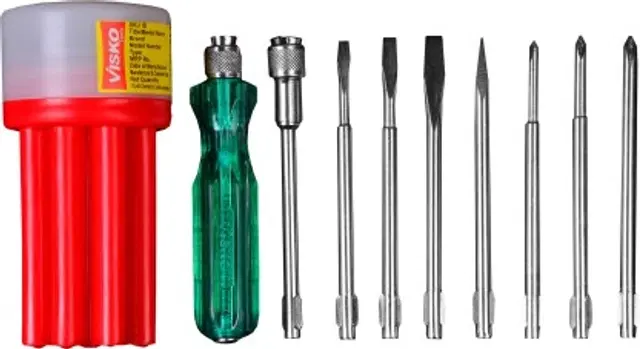 Red Combination Screwdriver 9 pcs Set