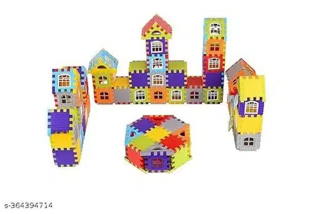Plastic Educational 72 Pcs Building Blocks Toy Set for Kids, Multicolor, Set of 1