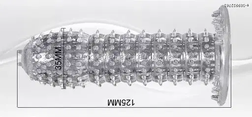 Crystal Dotted Reusable Condom for Men, Transparent, Pack of 1