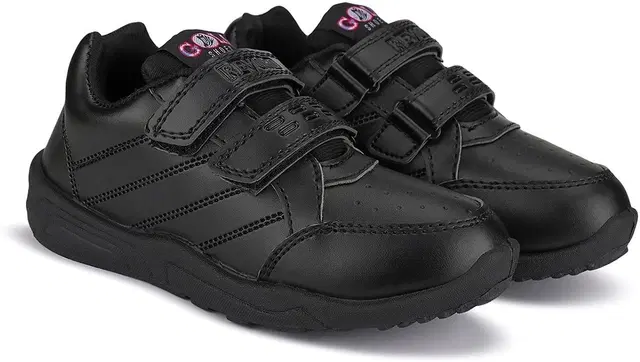 Jootiyapa School Shoes for Kids Gola-Black, Black (6-9 Months)