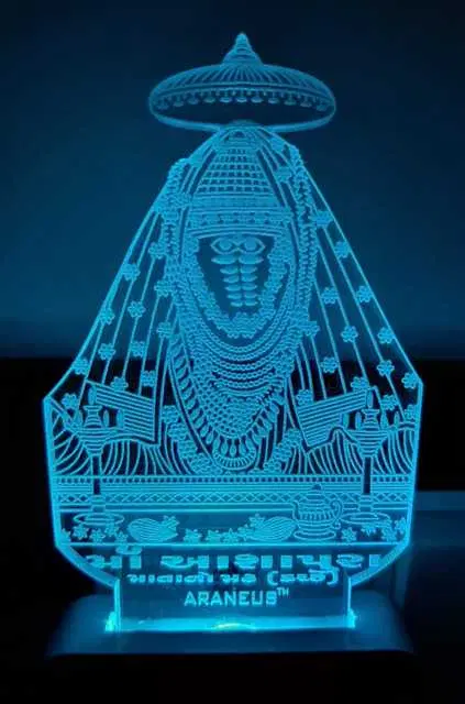 Unicept Maa Aashapura LED 3D Illusion 7 Color Changing Night Lamp, Multicolor, NE-60