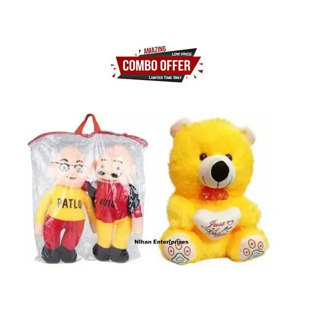 Nihan Gift Gallery Soft Toys combo for Birthday Gift for Kids, Multicolor, Pack Of 2, NG-60