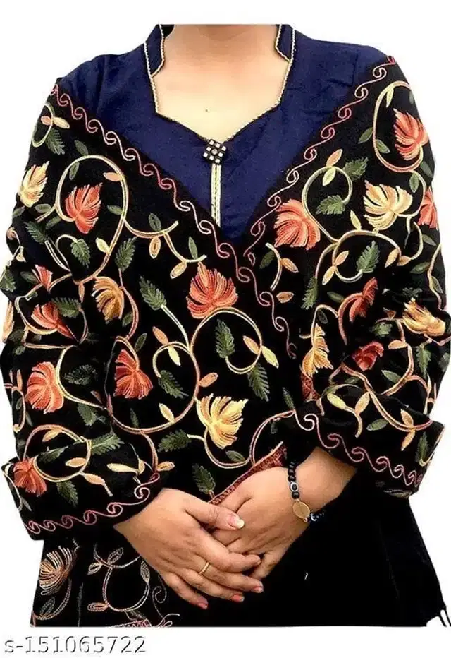 Acrylic Shawl for Women, Black (2 m)