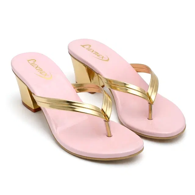 Solid Block Sandals for Women (Pink, 3)