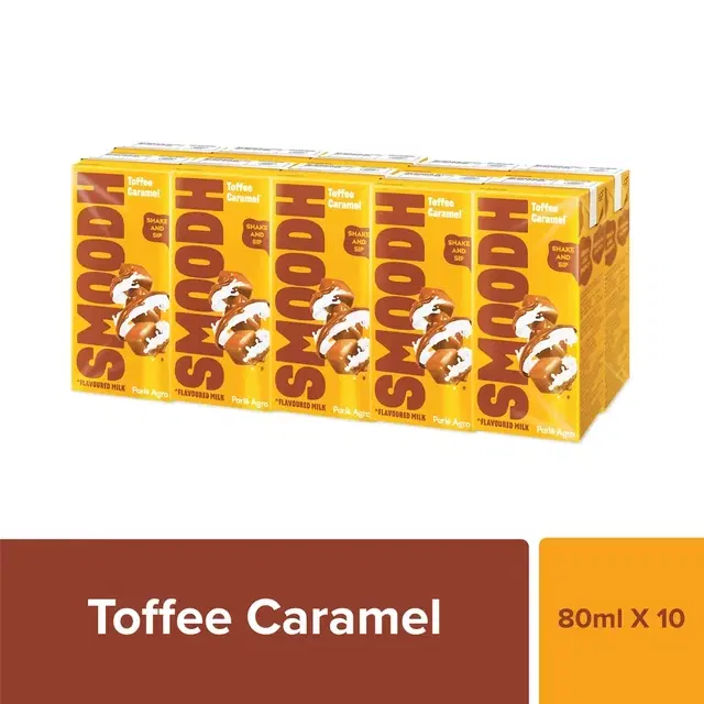 Smoodh Toffee Caramel Flavoured Milk 80 ml (Pack Of 10)