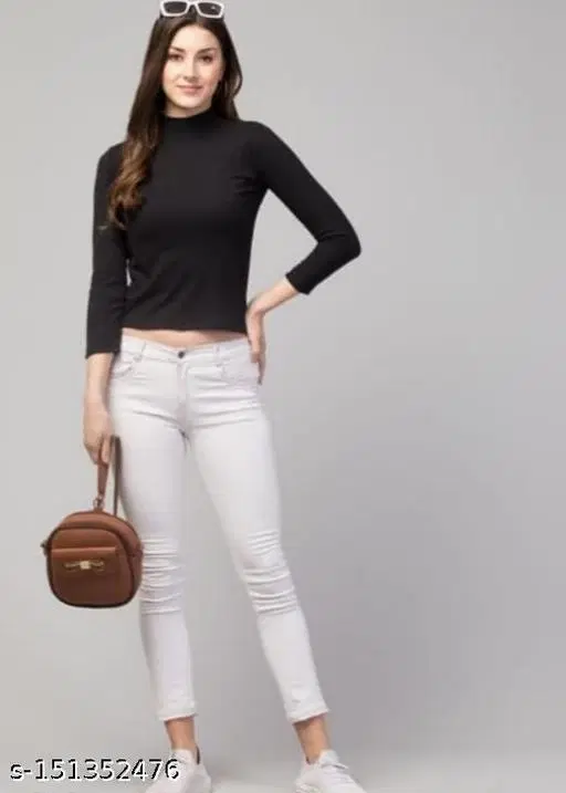 Casual Wear Top & Bottom Sets for Women (Black, S)