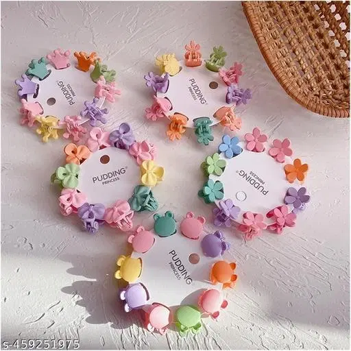 Plastic Mini Claw Clips for Baby Girls & for Women, Pack of 50 (Off White)
