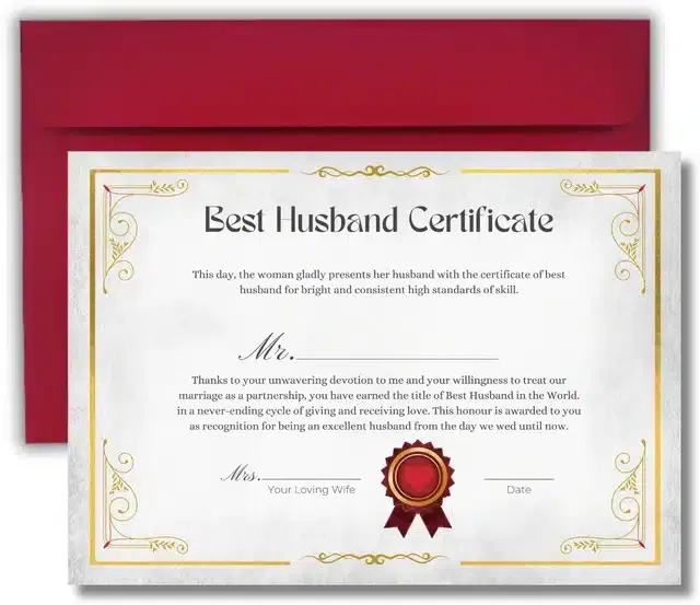 Best Husband Certificate