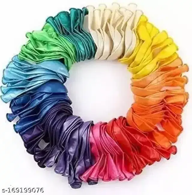 Metallic Party Balloons for Decoration, Pack of 100, Multicolor