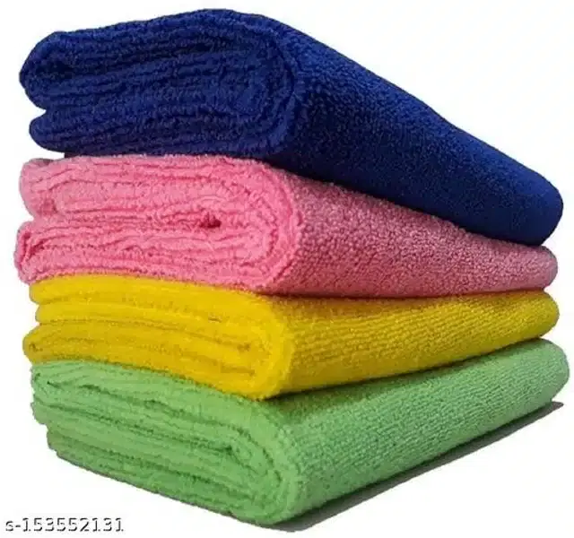 Microfiber Bath Towel, Multicolor, 40x40 cm, Pack of 4