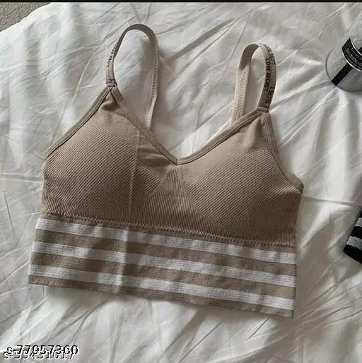 Cotton Blend Sports Bra Women, Brown (32C)