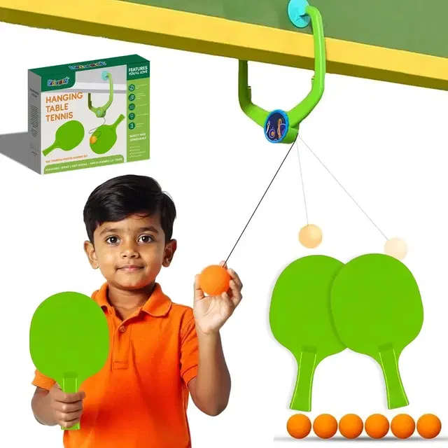Kidology Hanging Table Tennis Set with 2 Rackets & 6 Balls