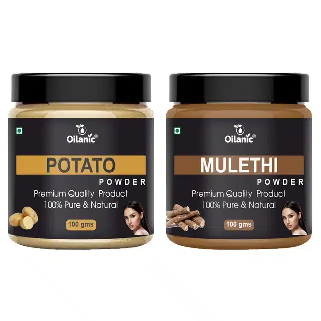 Natural Potato & Mulethi Powder for Skin & Hair, Pack of 2, 100 g