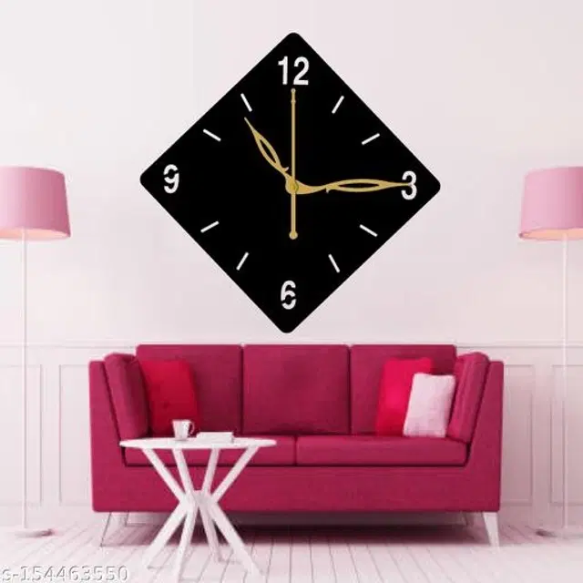 Wooden Wall Clock for Home, Black
