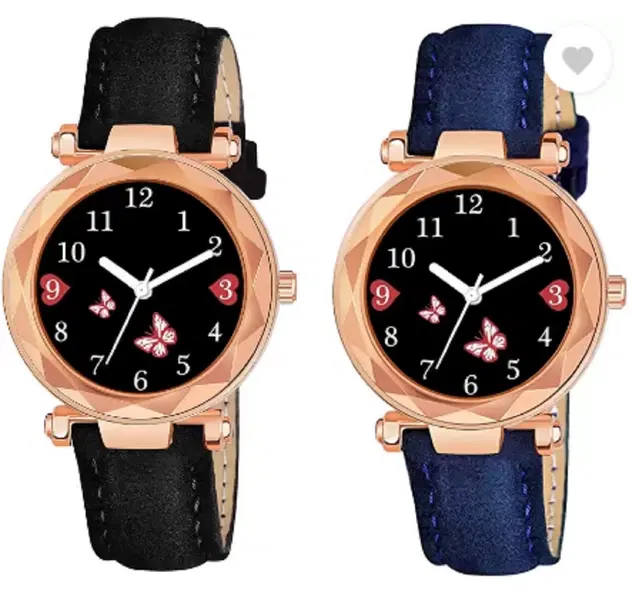 Analog Watch for Women & Girls, Pack of 2 (Multicolor)