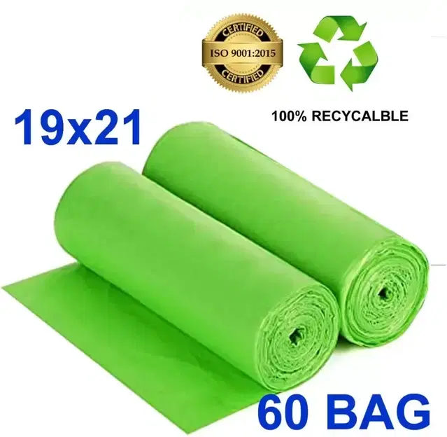 Innate Branded, Size-19x21, 60 Pcs Garbage Bags,, Set of 2, Green