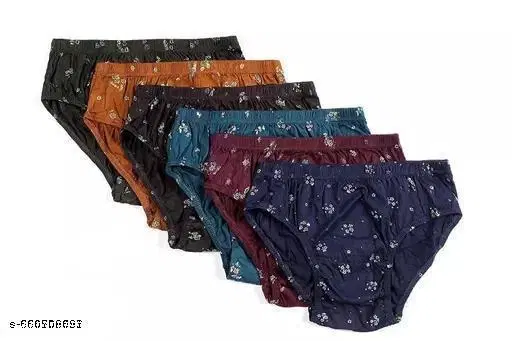 Floral Mid Rise Hipster Briefs for Women, Pack of 6 (Blue, M)