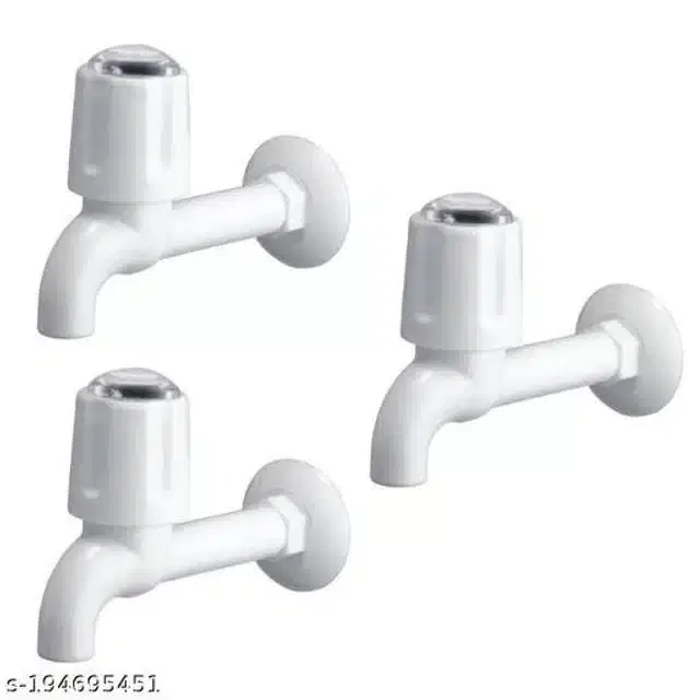 Bathroom Tap, White, Pack Of 3