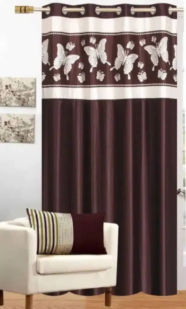 Window Curtains, Pack of 2, Coffee, 5 feet