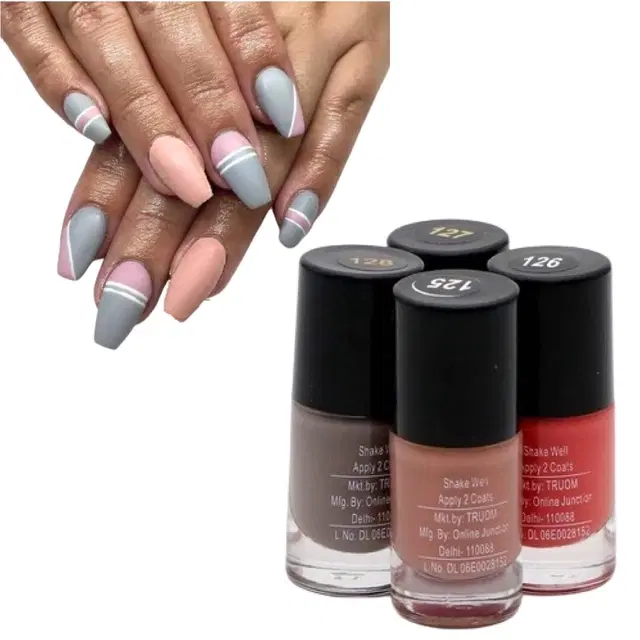 Nail Paint Gel/Glossy Finish Multipack Form Festive Edition, Pack Of 4,, 7 ml Each