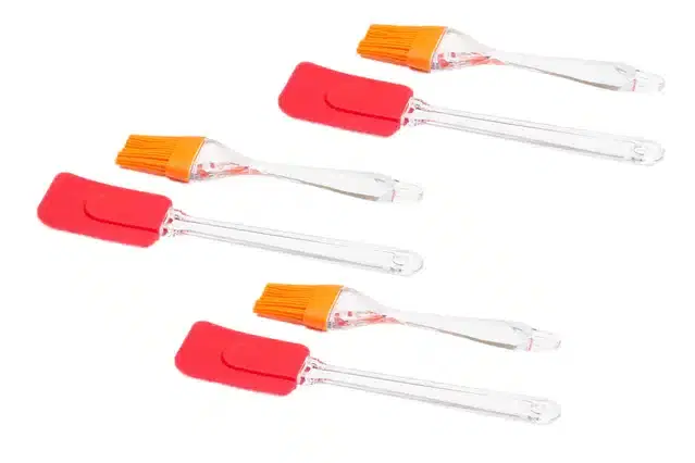 Spatula and Pastry Brush Set, Multicolor, Pack of 6