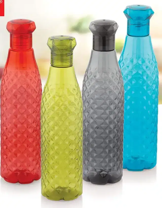 Water Bottle, Pack of 4, Multicolor, 1 L