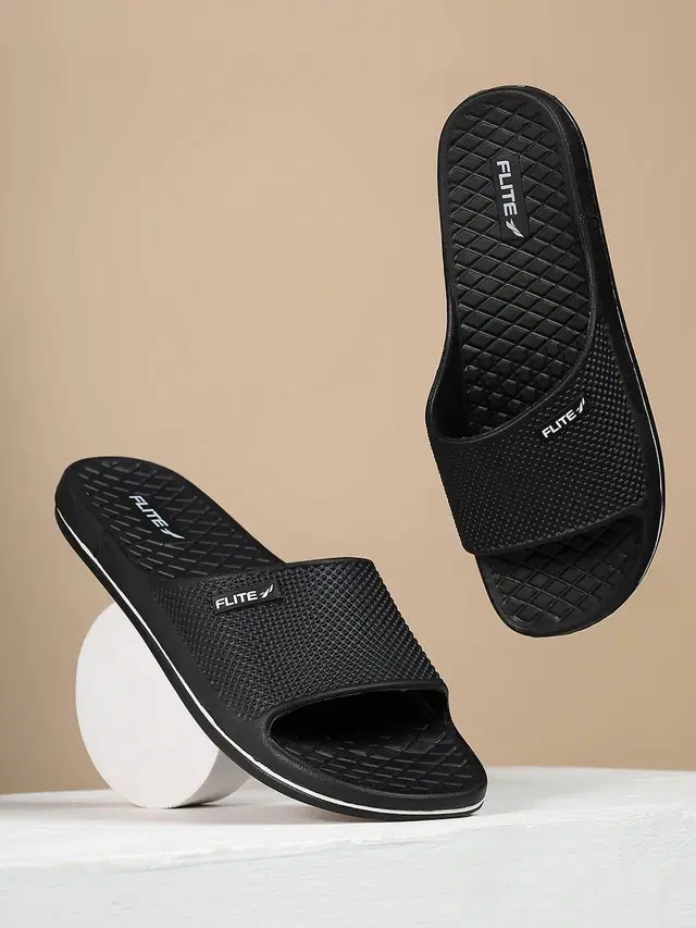 FLITE Slides for Men (Black, 11 UK/India)