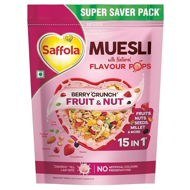Saffola Berry Crunch Muesli Fruit & Nut 700 g
