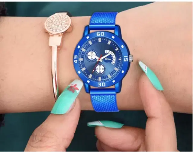 PU Strap Analog Watch for Women & Girls (Multicolor)