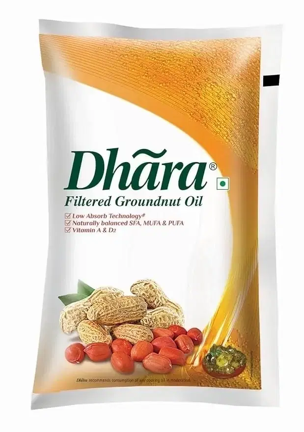 Dhara Filtered Groundnut Oil 910 g (Pouch)