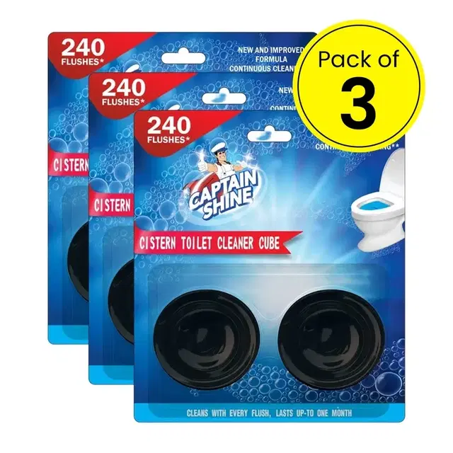Captain Shine Disinfectant Cistern Flush Matic Toilet Block 3X100 g (Pack of 3)