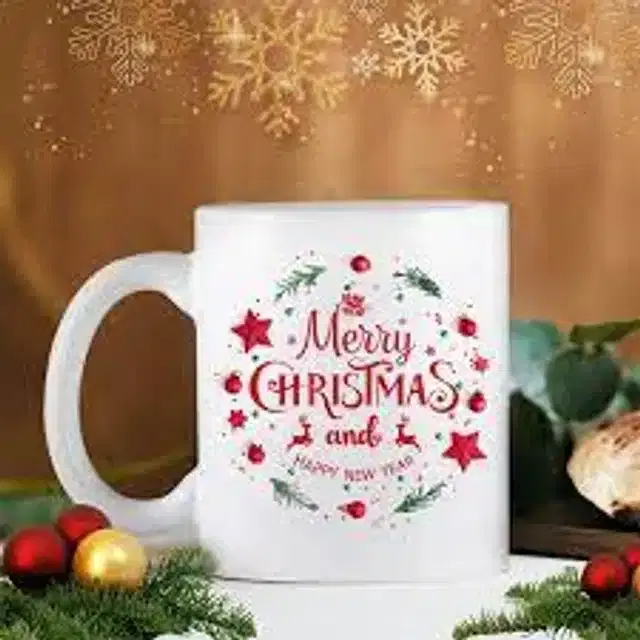 Ceremic Printed Coffee Mug, White, 350 ml