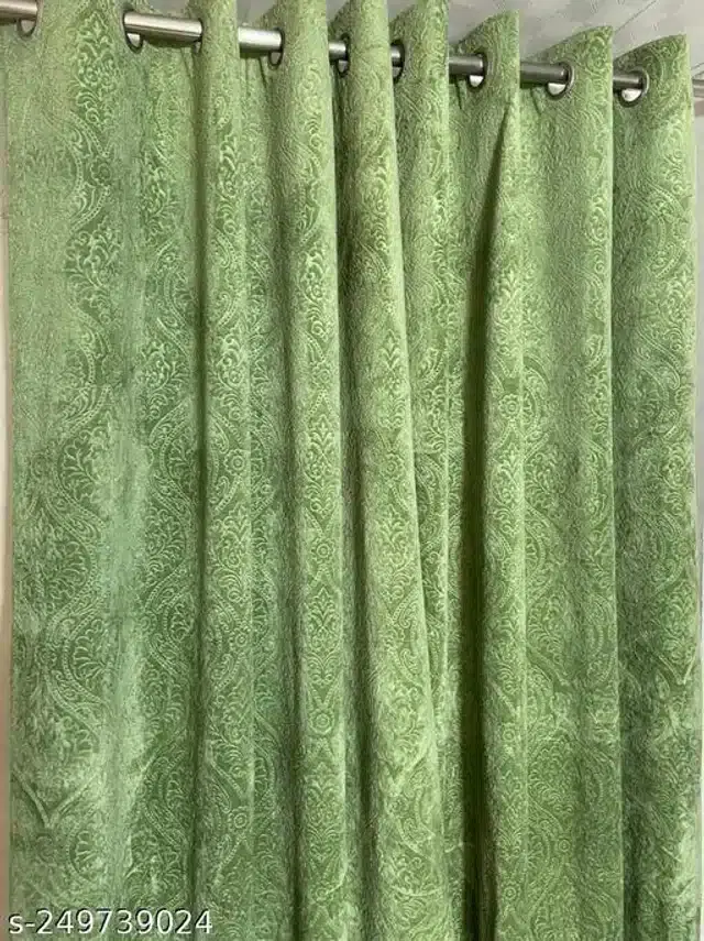 Curtains for Door, Green, 5 Feet, Pack of 2