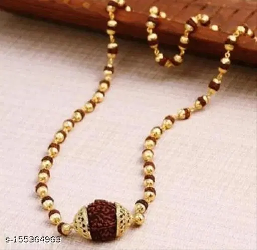 Damru Mala Necklace for Men (Brown)