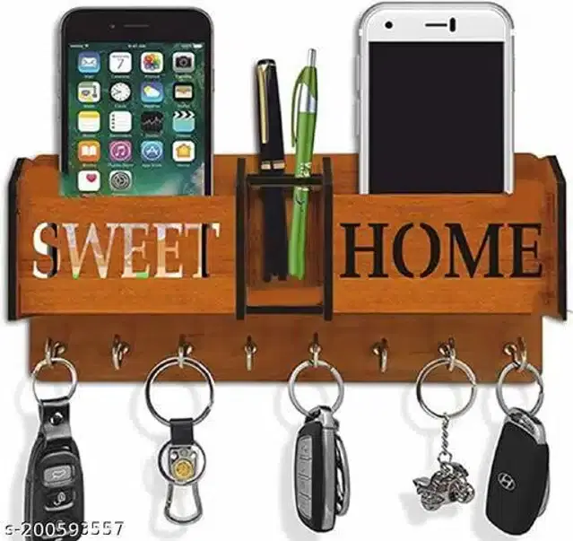 Wooden Mobile Holder, Brown