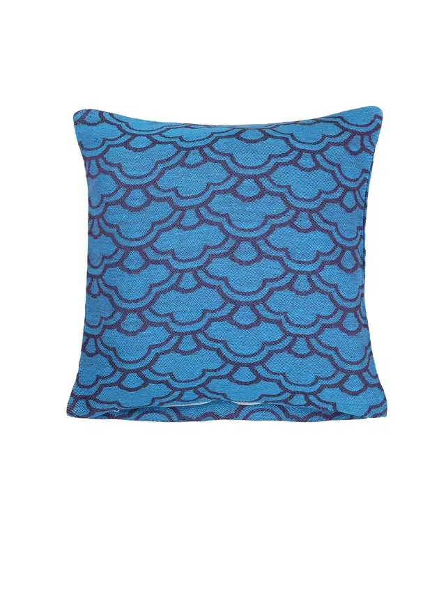 Cotton Cushion Cover, Blue, 16x16 inches
