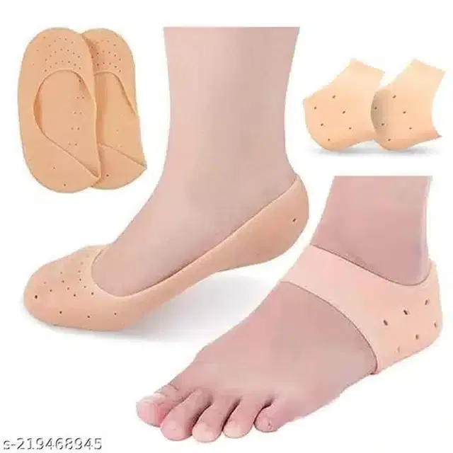Moisturizing Silicon Gel Socks, Beige