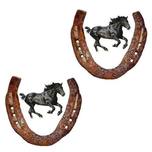 Original Black Horse Shoe Kale Ghode Ki Naal for Good Luck Home Main Door, Pack Of 2