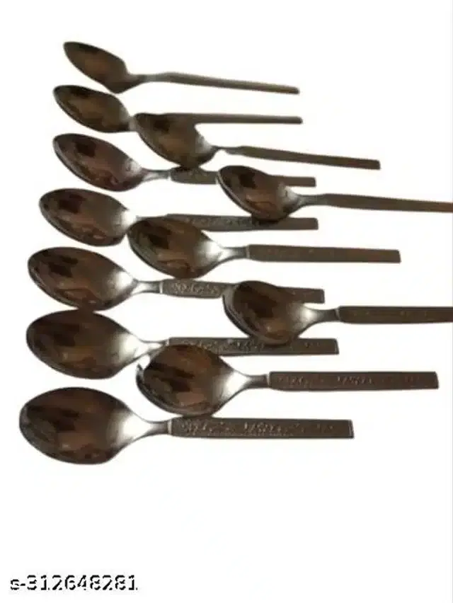 Stainless Steel Spoons, Silver, Pack of 12