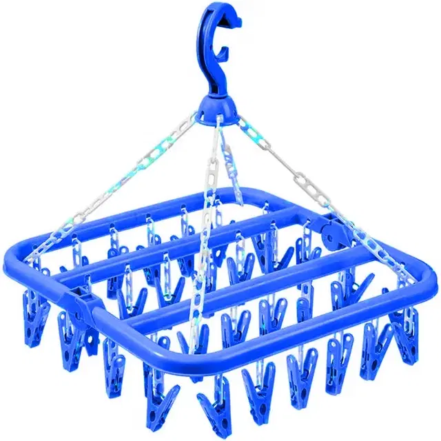 Winberg Cloth Drying Stand Hanger with 32 Clips | Heavy Duty & Strong Plastic Material Set of 32 Clips