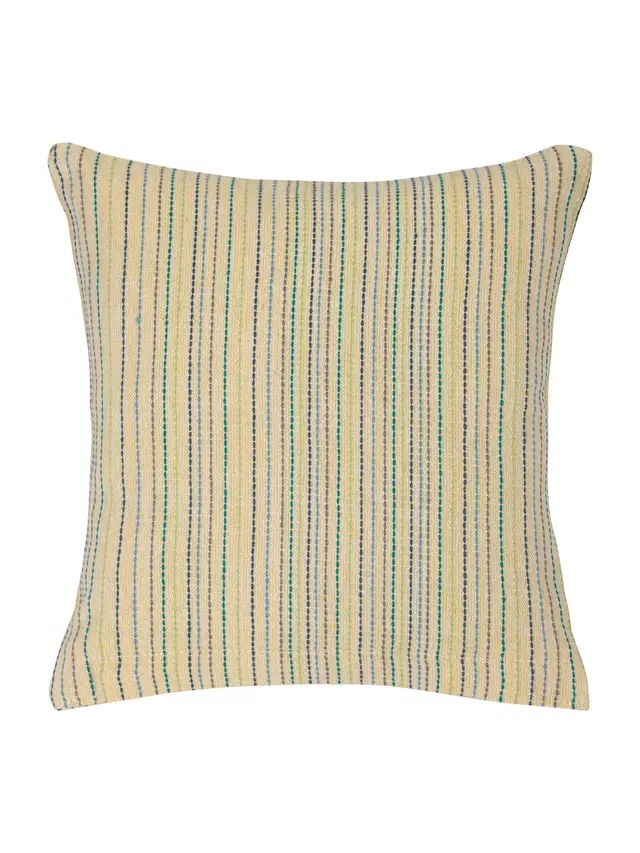 Cotton Cushion Cover, Yellow, 12x12 inches