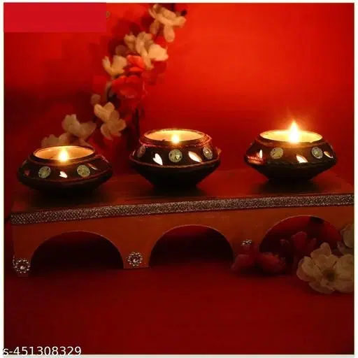 Matka Shape Candles for Home Decoration, Pack of 3