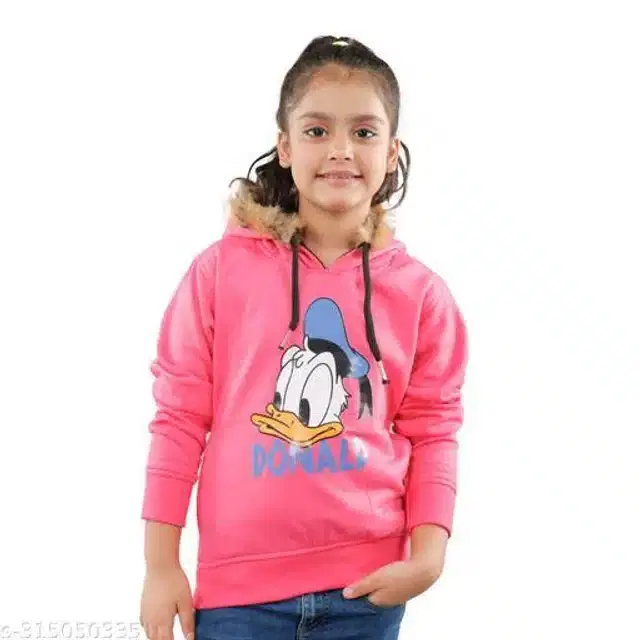Full Sleeves Hoodies for Girls (Peach, 4-5 Years)
