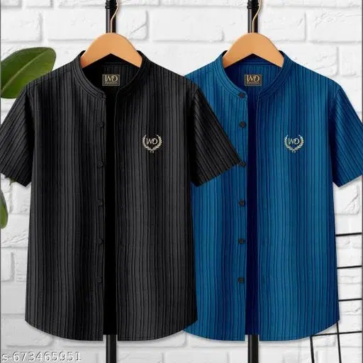 Printed Cotton Blend Mandarin Neck T-Shirt for Boys (Black, 7-8 Years)