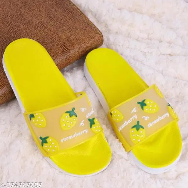 Sliders for Women (Yellow, 9)